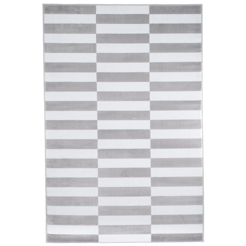 Lavish Home Checkered Stripes Gray Area Rug & Reviews Wayfair